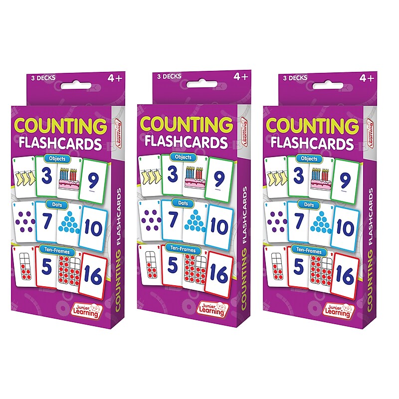 Junior Learning Counting Flashcards, 3 Sets Per Pack, 3 Packs (JRL210-3) image 1