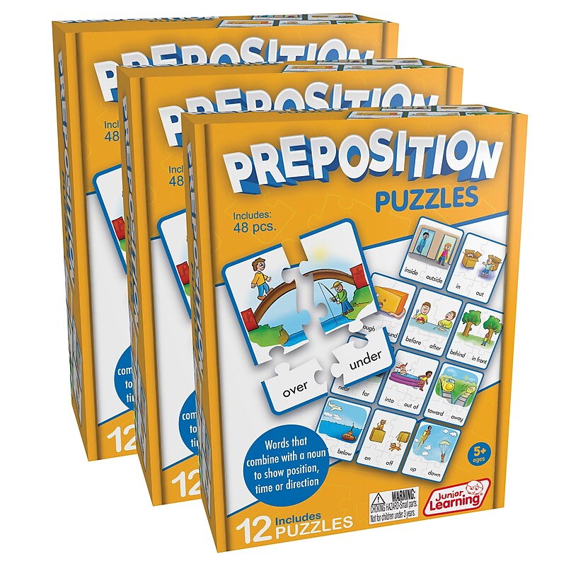 Junior Learning Preposition Puzzles, 12 Per Set, 3 Sets (JRL245-3) image 1