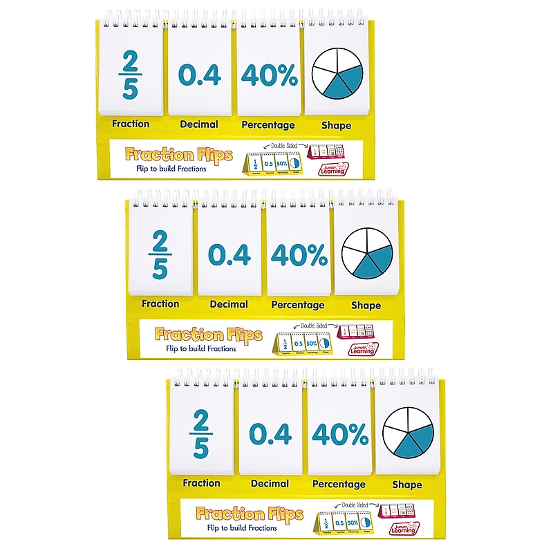 Junior Learning Fractions Flips, Pack of 3 (JRL454-3) image 1