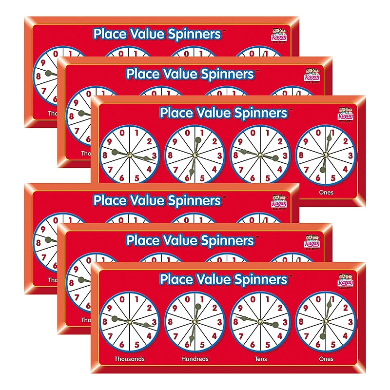 Kagan Place Value Spinners, Pack of 6 (KA-MSPV-6) image 1