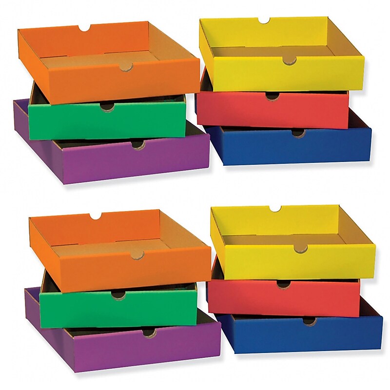 Classroom Keepers Drawers for 6-Shelf Organizer, 13.25" x 10.25" x 2.5", Assorted Colors, 2/Bundle (PAC001313-2) image 1