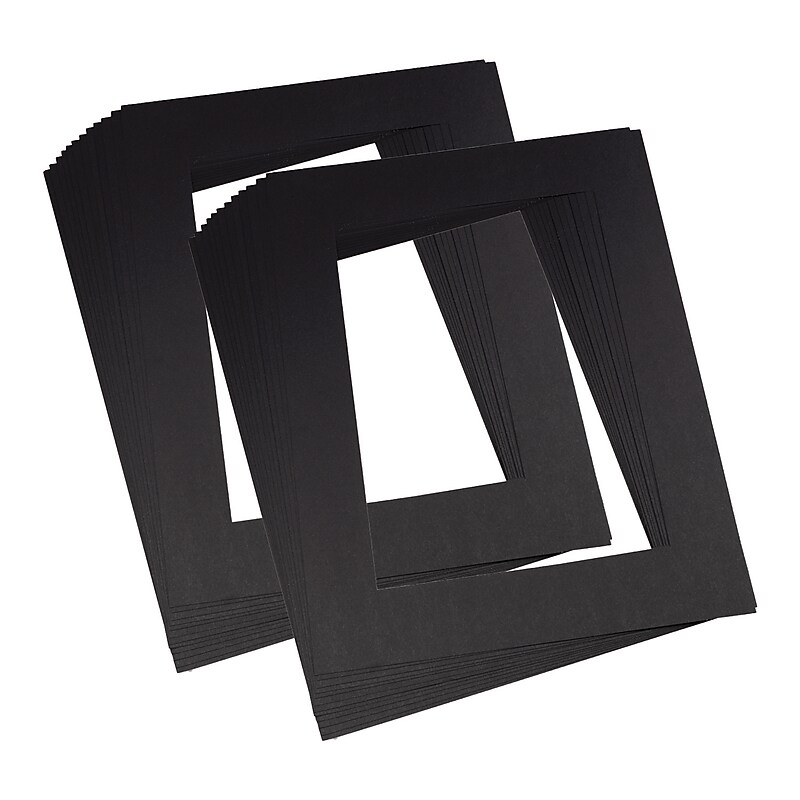 Pacon® Pre-Cut Mat Frames, 11.5" x 16.75" Frame, 8" x 10.75" Window, Black, 12 Per Pack, 2 Packs (PAC72560-2) image 1