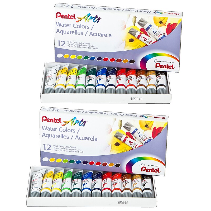 Pentel Watercolors Paint, 12 Per Set, 2 Sets (PENWFRS12-2) image 1