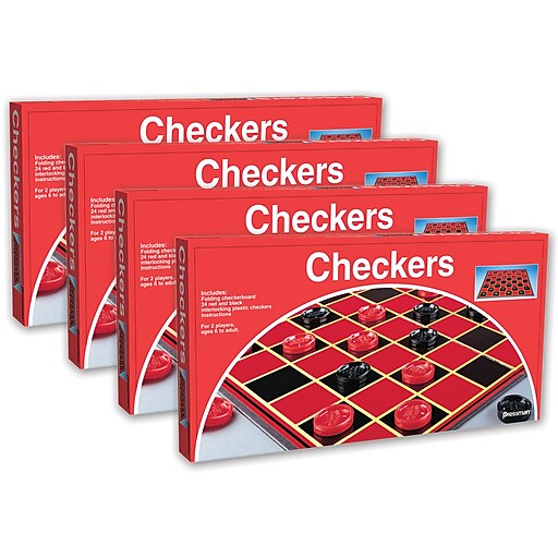 Pressman Checkers Game, Pack of 4 (PRE111212-4) | Staples