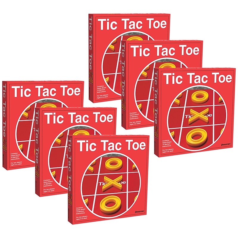 Pressman Tic Tac Toe Board Game, Pack of 6 (PRE150512-6) image 1