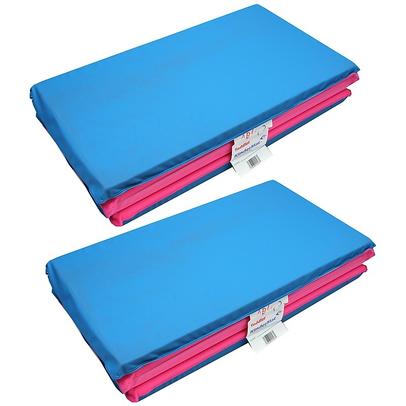 KinderMat Toddler KinderMat w/Pillow Section, 46" x 21", Blue/Pink, 2/Bundle (PZ-TBP203-2) image 1