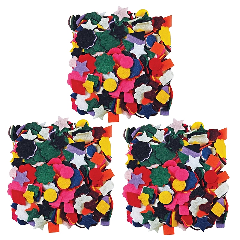 Roylco Felt Shapes, 500 Per Pack, 3 Packs (R-2138-3) image 1