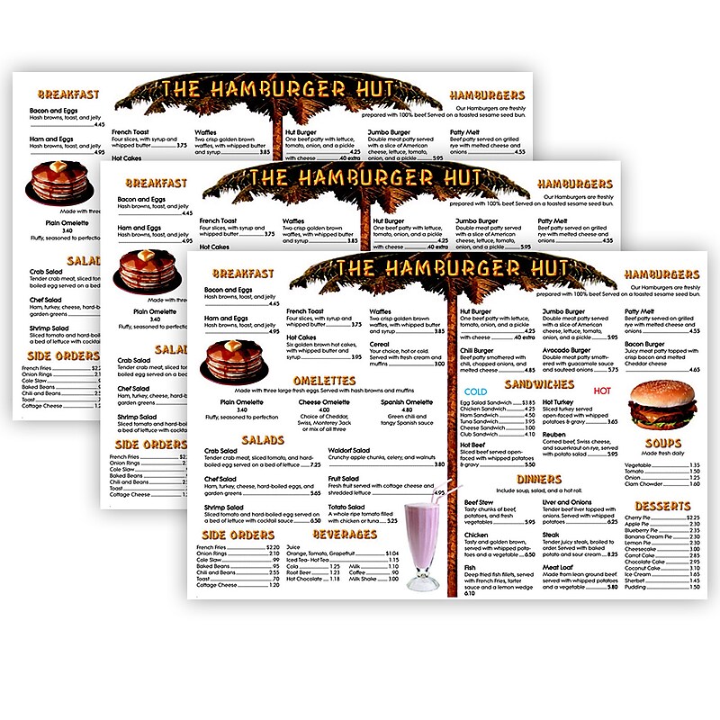 Remedia Publications Menu Math: The Hamburger Hut Book, 6 Extra Menus Per Pack, 3 Packs (REM102D-3) image 1
