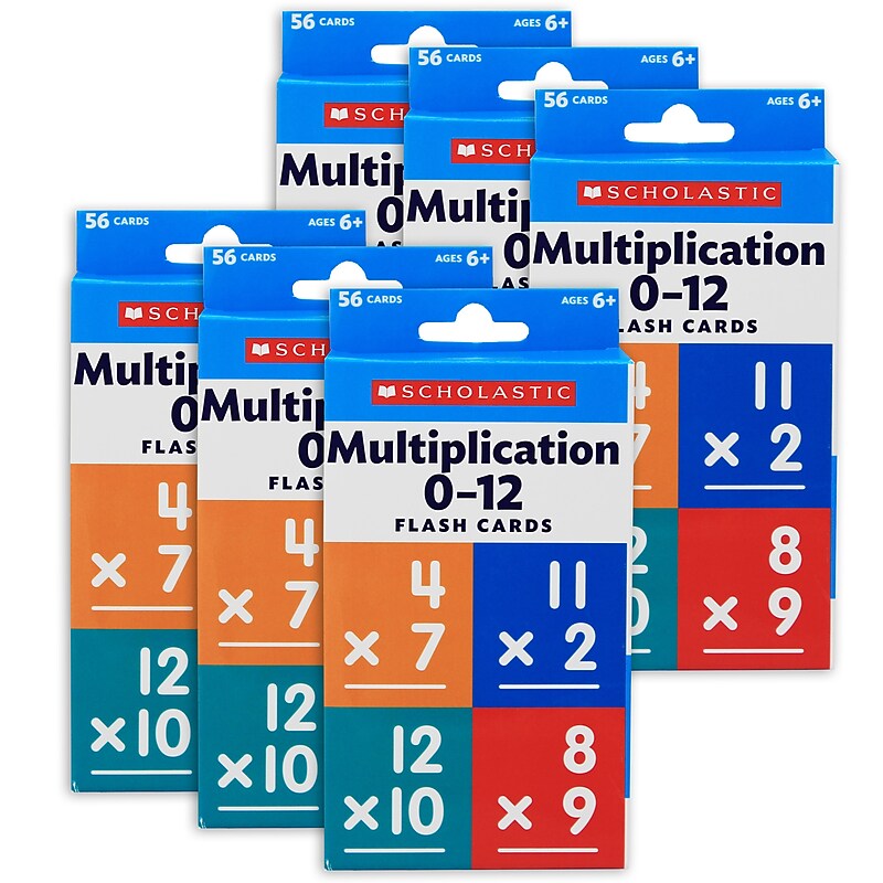 Scholastic Teaching Solutions Flash Cards: Multiplication 0 - 12, 6 Packs (SC-823357-6) image 1