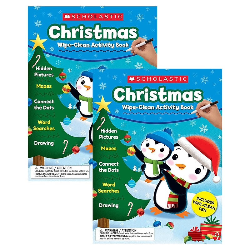 Scholastic Teaching Solutions Christmas Wipe-Clean Activity Book, Pack of 2 (SC-831496-2) image 1