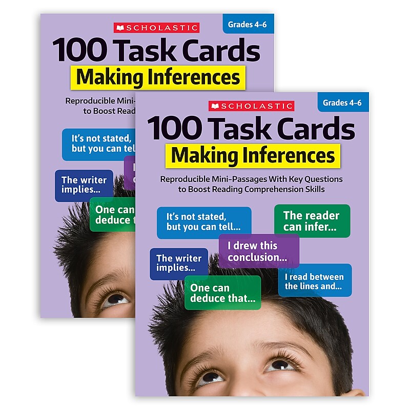 Scholastic Teaching Solutions 100 Task Cards: Making Inferences Activity Book, Pack of 2 (SC-860316-2) image 1