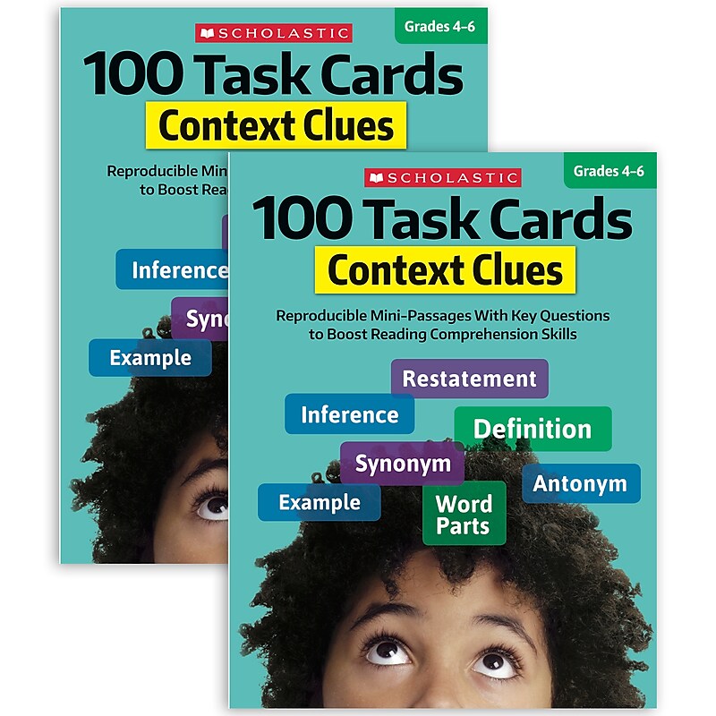 Scholastic Teaching Solutions 100 Task Cards: Context Clues Activity Book, Pack of 2 (SC-860317-2) image 1