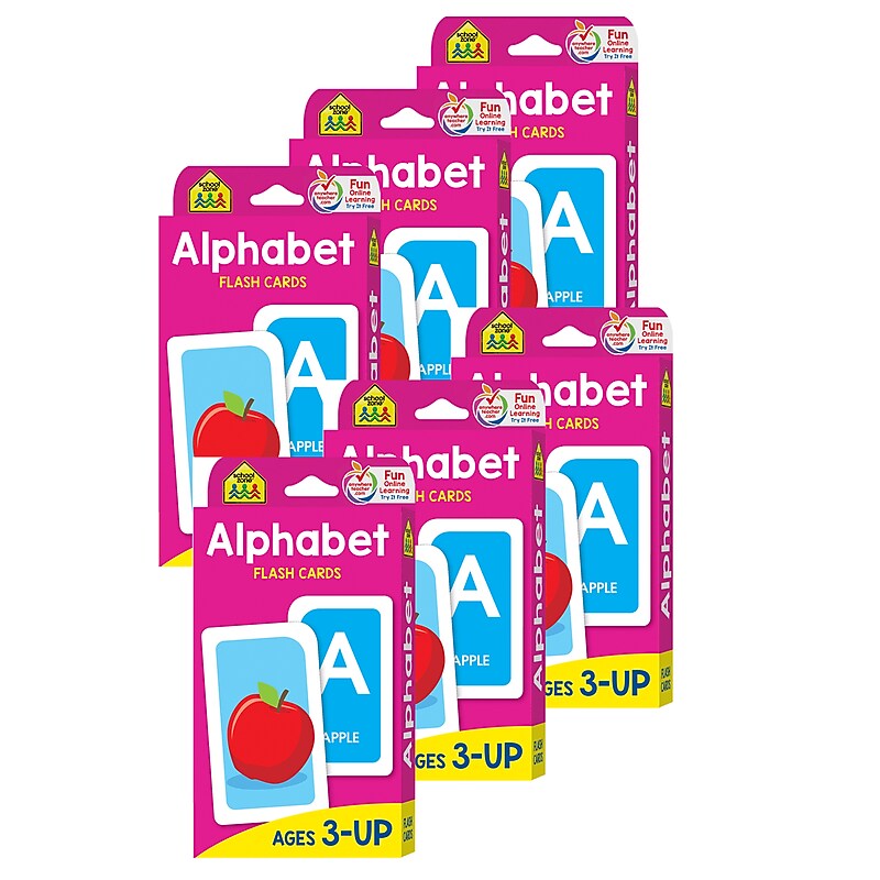 School Zone Publishing Alphabet Flash Cards, 6 Packs (SZP04001-6) image 1