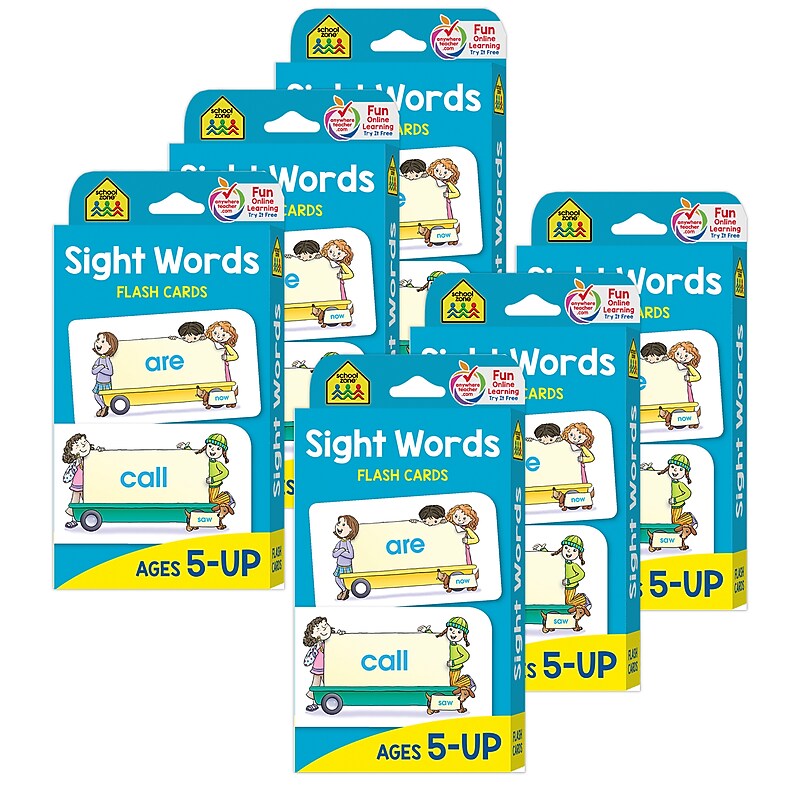School Zone Publishing Sight Words Flash Cards, 6 Packs (SZP04002-6) image 1