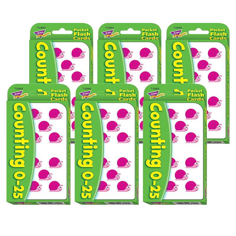 TREND Counting 0-25 Pocket Flash Cards, 6 Packs (T-23002-6) image 1