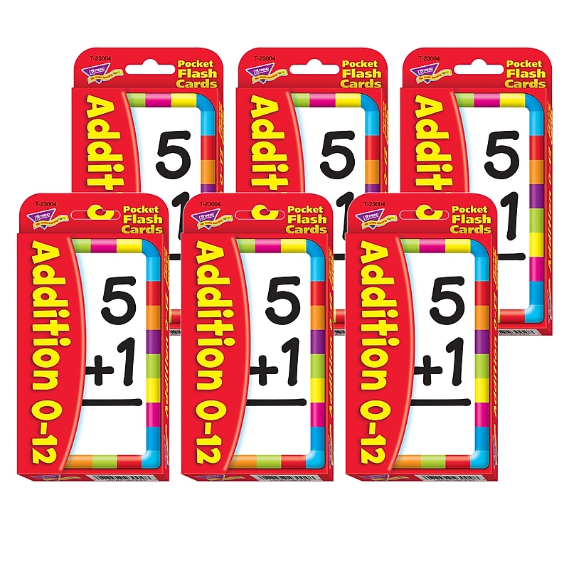 TREND Addition 0-12 Pocket Flash Cards, 6 Packs (T-23004-6) image 1
