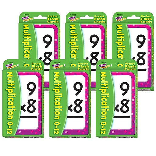 TREND Multiplication 0-12 Pocket Flash Cards, 6 Packs (T