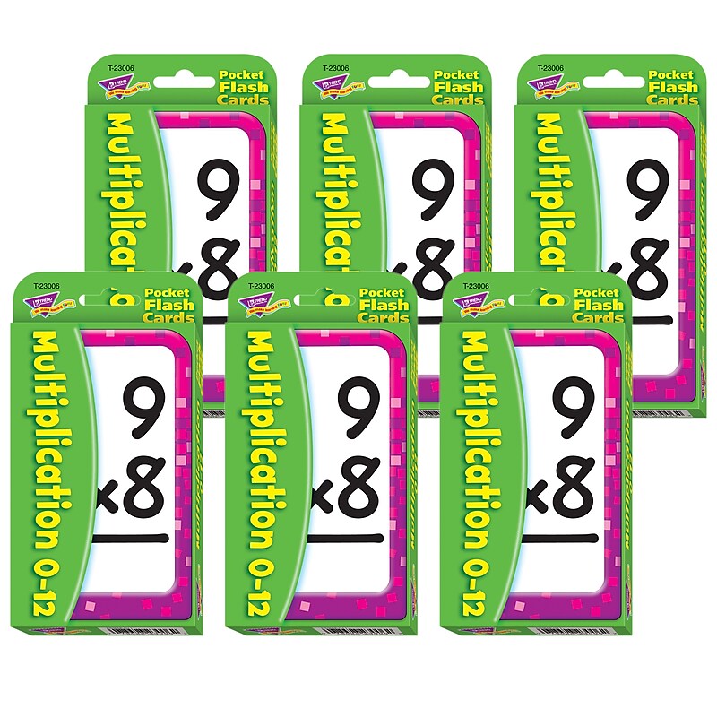 TREND Multiplication 0-12 Pocket Flash Cards, 6 Packs (T-23006-6) image 1