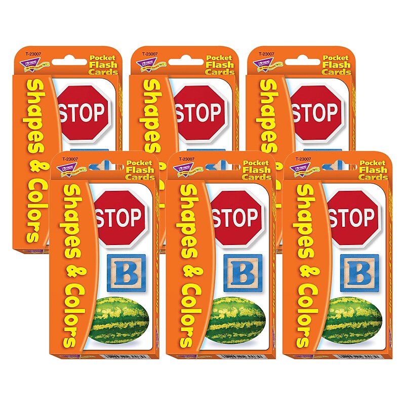 TREND Shapes & Colors Pocket Flash Cards, 6 Packs (T-23007-6) image 1