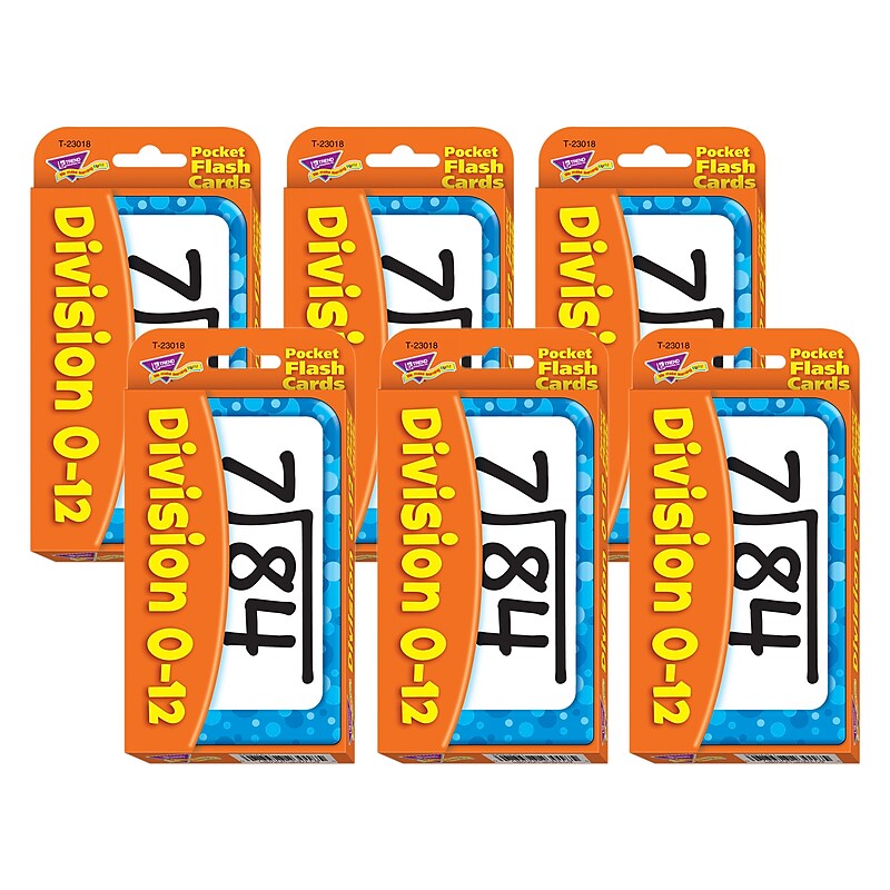 TREND Division 0-12 Pocket Flash Cards, 6 Packs (T-23018-6) image 1