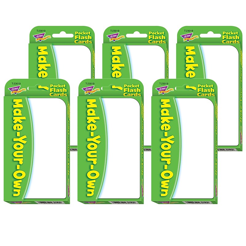 TREND Make-Your-Own Pocket Flash Cards, 6 Packs (T-23019-6) image 1