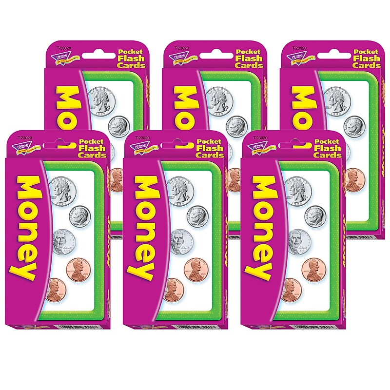 TREND Money Pocket Flash Cards, 6 Packs (T-23020-6) image 1