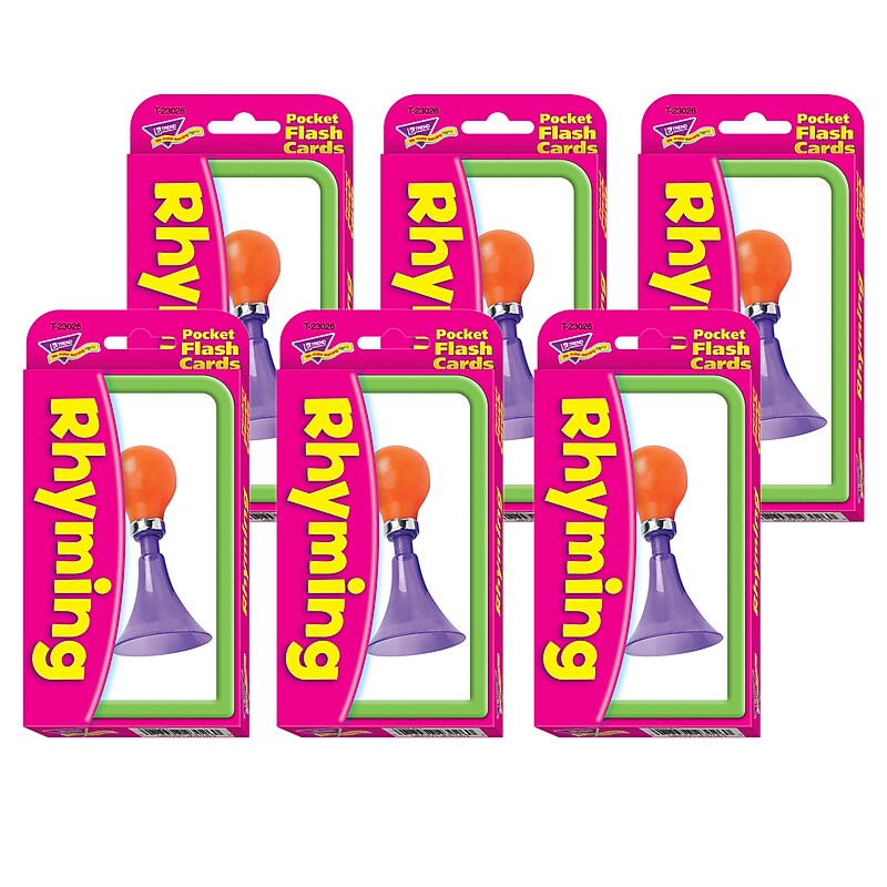 Trend Enterprises Rhyming Pocket Flash Cards, 6 Packs (T-23026-6) image 1