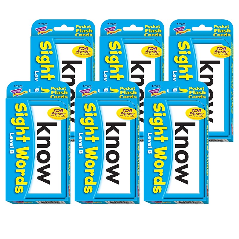 TREND Sight Words – Level B Pocket Flash Cards, 6 Packs (T-23028-6) image 1
