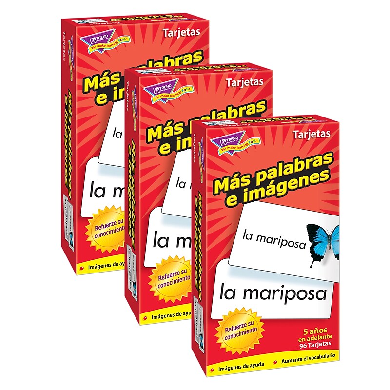 TREND Más palabras e imágenes (SP) Skill Drill Flash Cards, 3 Packs (T-53007-3) image 1