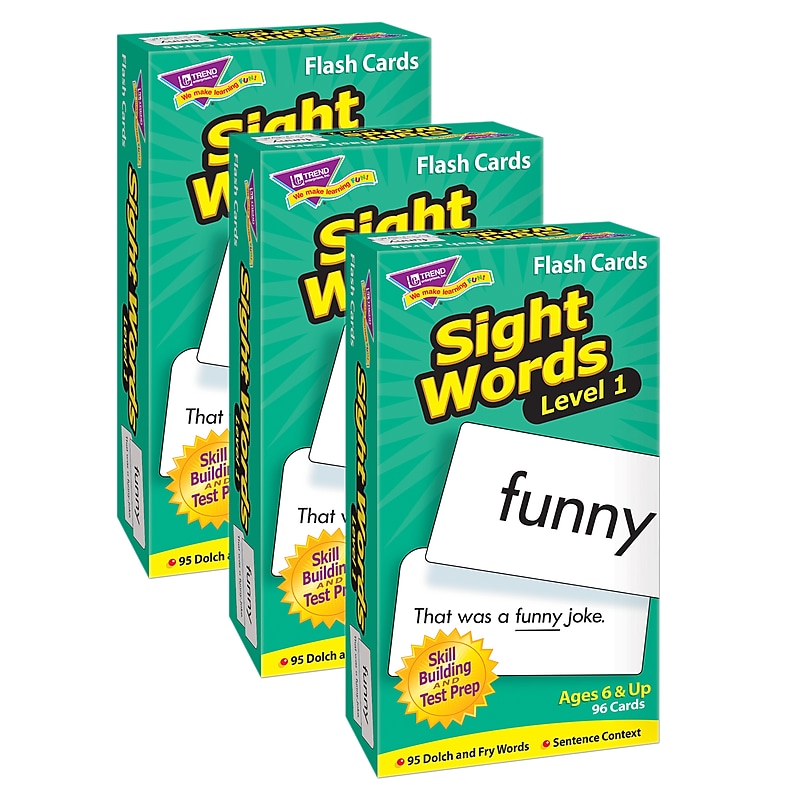 TREND Sight Words – Level 1 Skill Drill Flash Cards, 3 Packs (T-53017-3) image 1