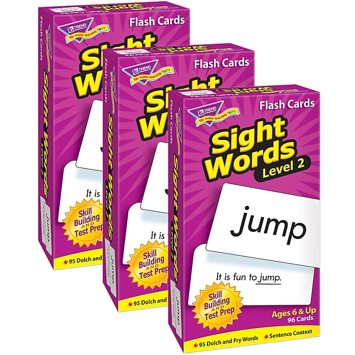 TREND Sight Words – Level 2 Skill Drill Flash Cards, 3 Packs (T