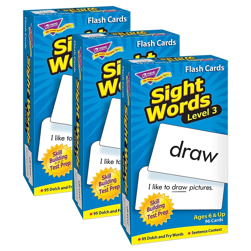 TREND Sight Words – Level 3 Skill Drill Flash Cards, 3 Packs (T-53019-3) image 1