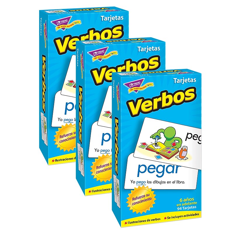 TREND Verbos (Spanish Action Words) Skill Drill Flash Cards, 3 Packs (T-53020-3) image 1