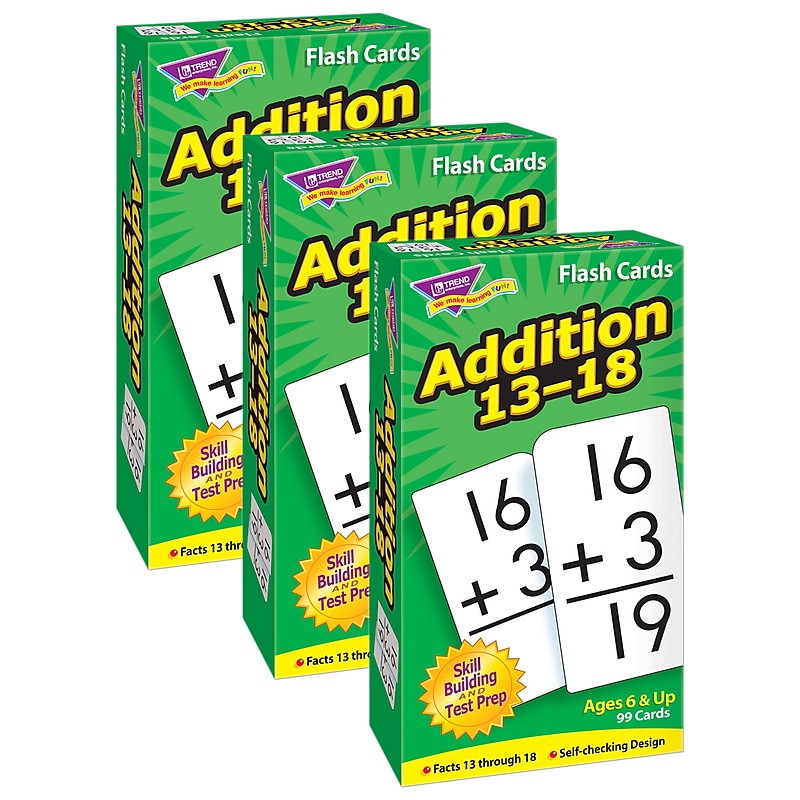 TREND Addition 13-18 Skill Drill Flash Cards, 3 Packs (T-53102-3) image 1