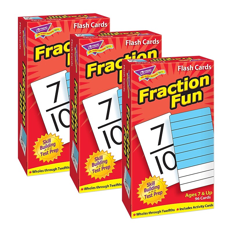 TREND Fraction Fun Skill Drill Flash Cards, 3 Packs (T-53109-3) image 1