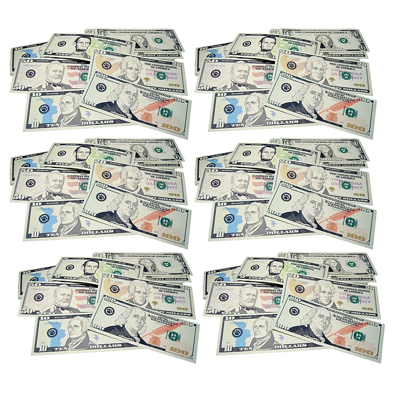 Teacher Created Resources Play Money: Assorted Bills, 110 Per Pack, 6 Packs (TCR20638-6) image 1