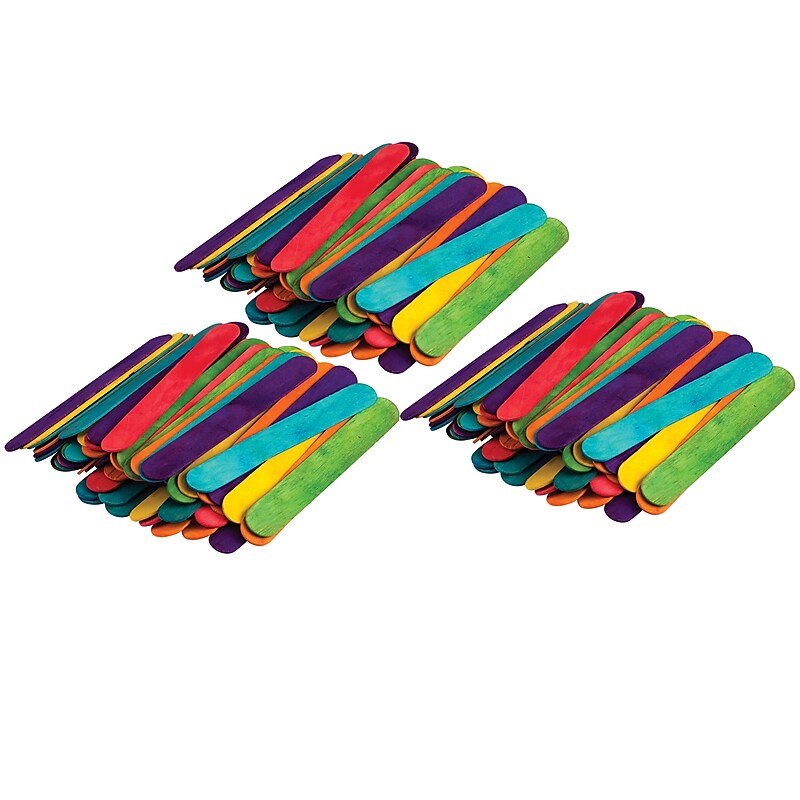 Teacher Created Resources STEM Basics: Multicolor Jumbo Craft Sticks, 200 Per Pack, 3 Packs (TCR20918-3) image 1