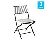 Flash Furniture Rouen Indoor/Outdoor Foldable French Bistro Chairs, Black/White, 2/Pack (2FVFWA086BLKWHT)~#|#~sp209880083_sc7