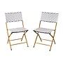 Flash Furniture Rouen Indoor/Outdoor Foldable French Bistro Chairs, Navy/White/Natural, 2/Pack (2FVFWA086NVYWHT)~#|#~sp209880112_sc7