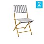 Flash Furniture Rouen Indoor/Outdoor Foldable French Bistro Chairs, Navy/White/Natural, 2/Pack (2FVFWA086NVYWHT)~#|#~sp209880118_sc7