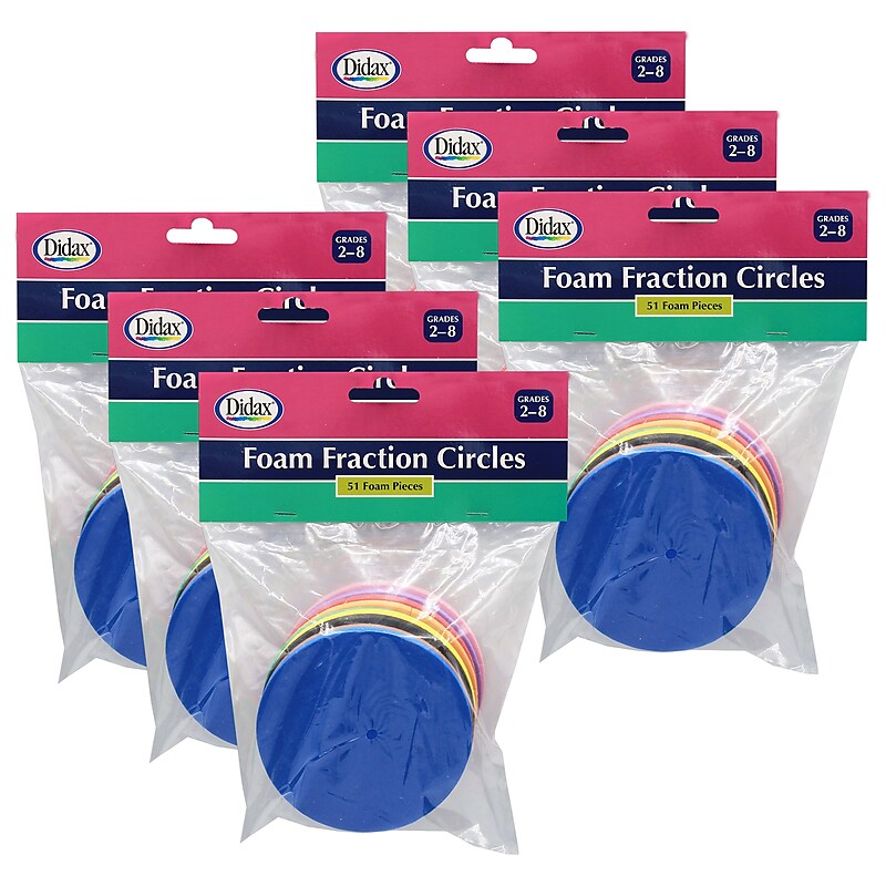 Didax Easyshapes Foam Fraction Circles, 51 Pieces Per Set, 6 Sets (DD-2485-6) image 1