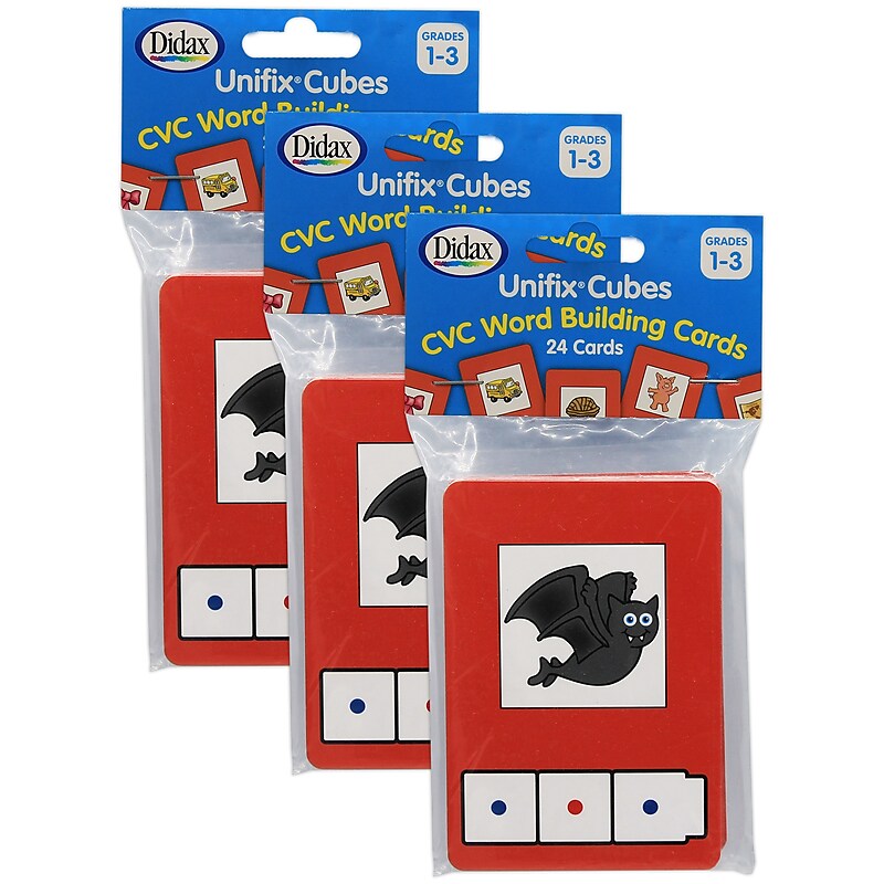 Didax CVC Word Building Cards, 24 Cards Per Pack, 3 Packs (DD-2819-3) image 1
