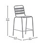 Flash Furniture Lila Indoor-Outdoor Restaurant Bar Height Stool with Slat Back, Silver (TLH015H)~#|#~sp210039546_sc7