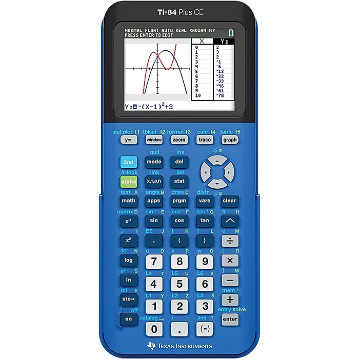 Texas Instruments TI‑84 Plus CE Graphing Calculator, Blue Texas Instruments TI‑84 Plus CE Graphing Calculator, Blue