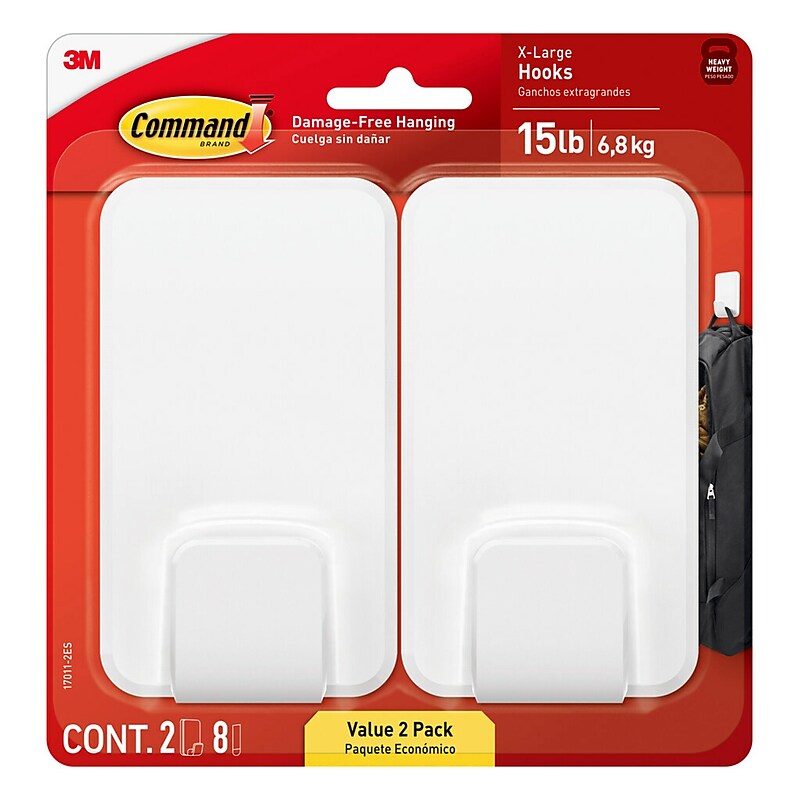 Command Extra Large Utility Hooks, 15 lb., White, 2/Pack (17011-2ES) image 1