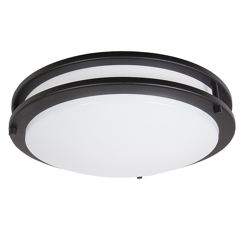 Maxxima Black LED Ceiling Mount Fixture, 14" 1650 Lumens, Warm White (MCL-3142300B) image 1