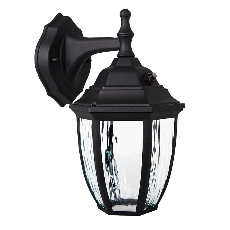 Maxxima LED Outdoor Wall Light, Black with Clear Water Glass, Warm White (MEL-6150W) image 1