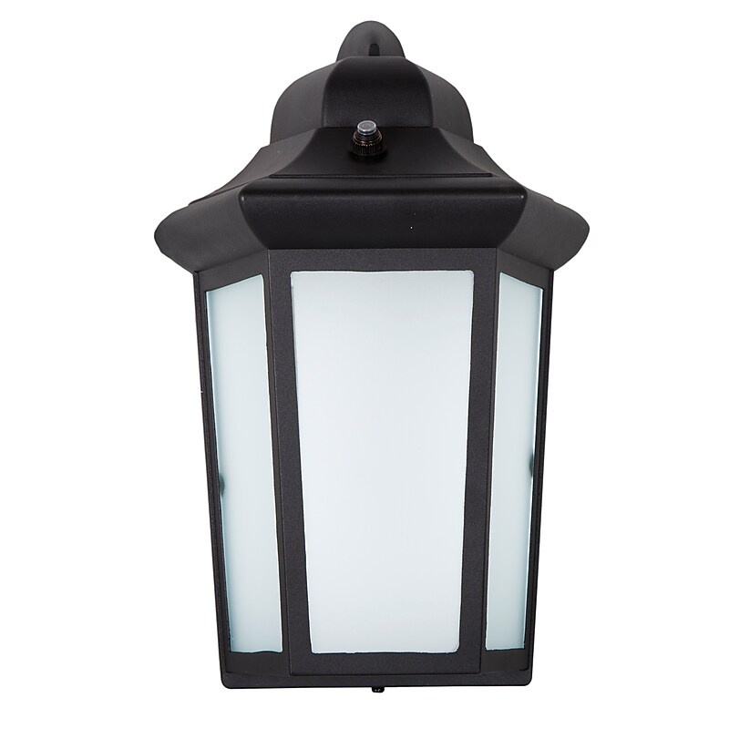 Maxxima LED Sconce Outdoor Wall Light, Black with Frosted Glass, Warm White (MEL-9100W) image 1