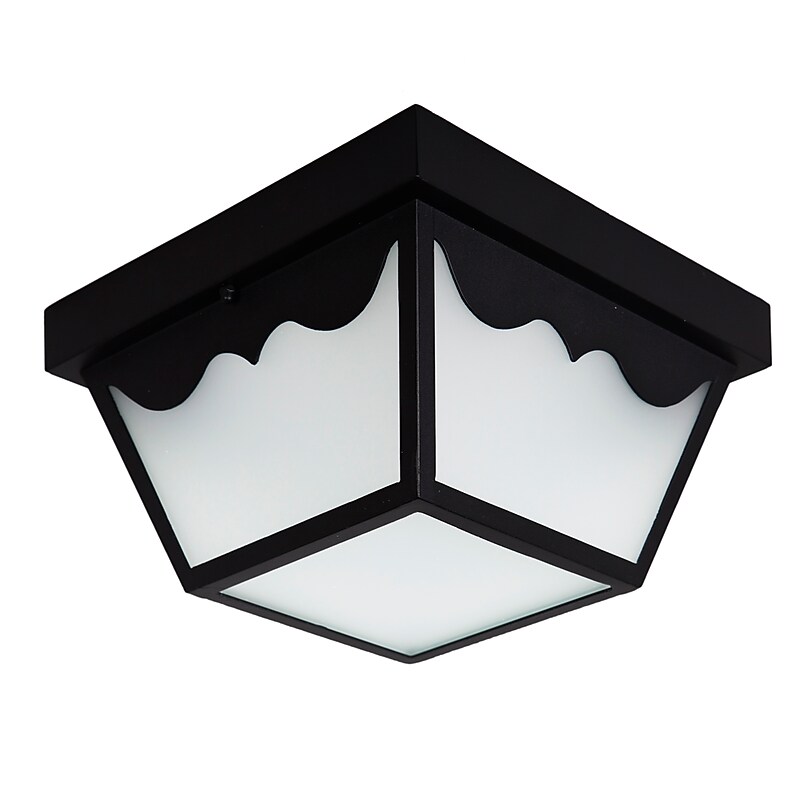 Maxxima LED Outdoor Porch Ceiling Light Fixture, Black with Frosted Lens, Neutral White (MEL-9175NW) image 1