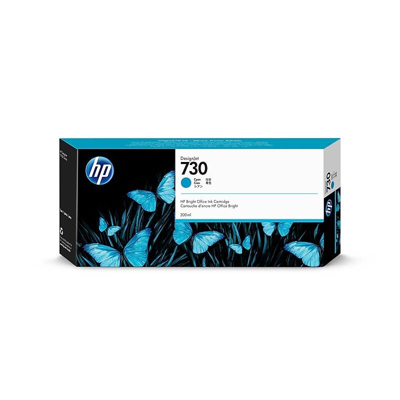 HP 730 Cyan High Yield Ink Cartridge(P2V68A) image 1